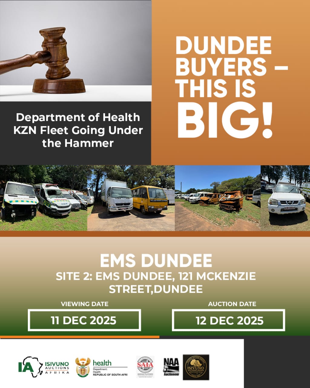 DEPARTMENT OF HEALTH KZN FLEET GOING UNDER THE HAMMER
